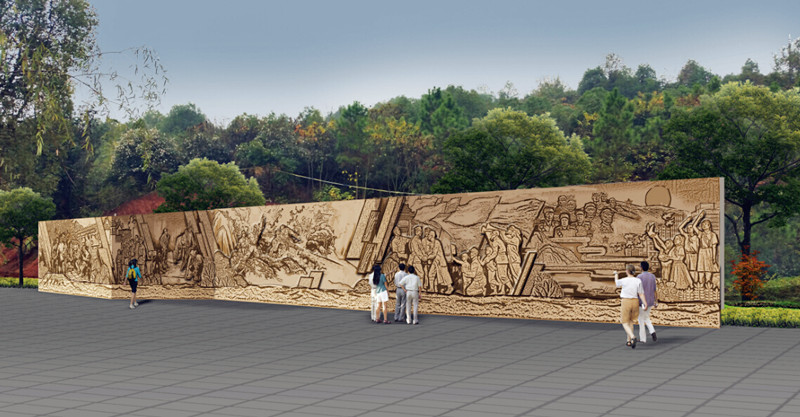 美景创意塑造株洲县革命烈士纪念碑广场系列雕塑