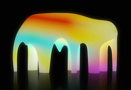 令人着迷的半透明多彩充气雕塑