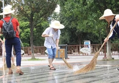 还橘子洲一片清洁，美景创意来应援