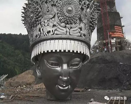 贵州仰阿莎雕像头像开始安装，整体即将完工