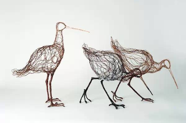创意雕塑——艺术家西莉亚.史密斯用电线创造的鸟类雕塑